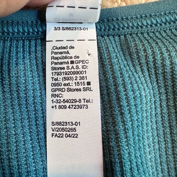 Athleta Tank Top Seamless Crop Rib Active MEDIUM Reef Green Spacedye #882313-01 - Picture 8 of 10